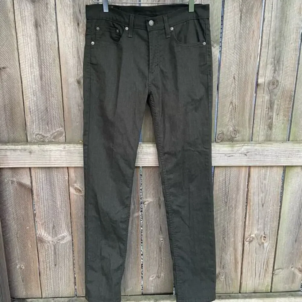 Levi's 511‎ Trousers Skinny Fit Stretch Cotton Mid-Rise Size W32 L34 Dark Gray